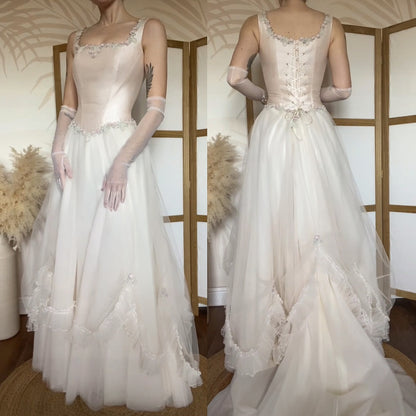 Silk blush pink Helen Marina wedding dress uk 10-12