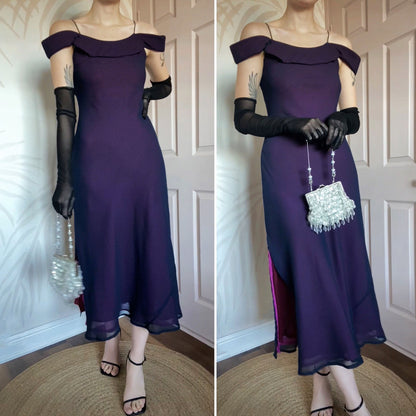 Cold shoulder slip evening dress UK 10