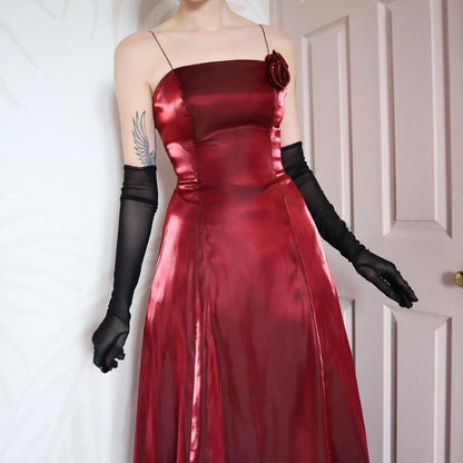 Shimmery red a-line evening dress UK 8 & UK 10