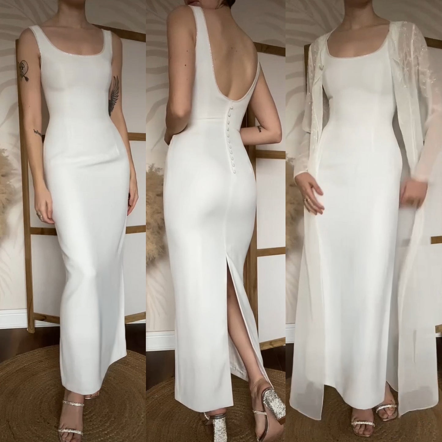 White 2-piece wedding co ord set uk 10