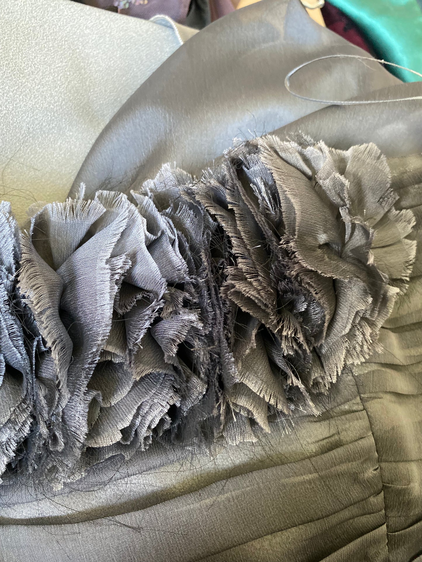 Grey Charas strapless lace up dress UK 8