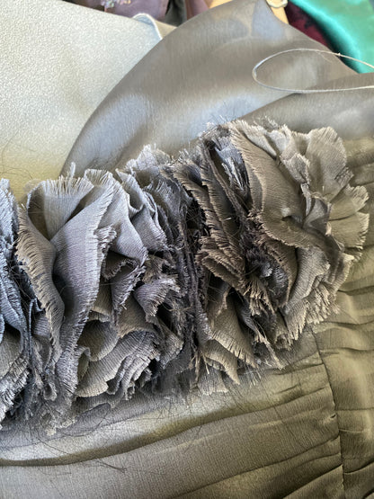 Grey Charas strapless lace up dress UK 8