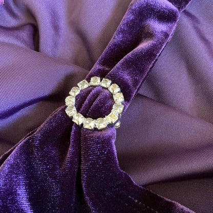 Debut Purple Velvet Stretch Bodycon Dress UK 10