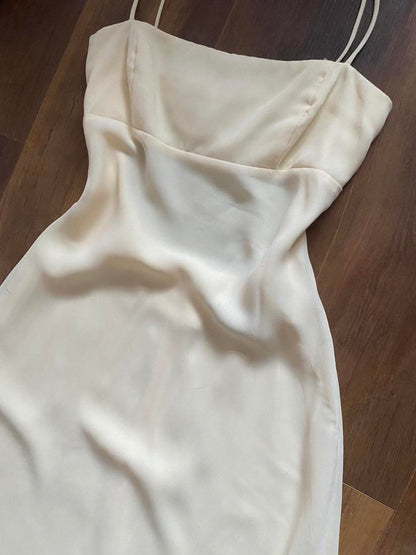 Light yellow Morgan & Co open back prom dress uk 12