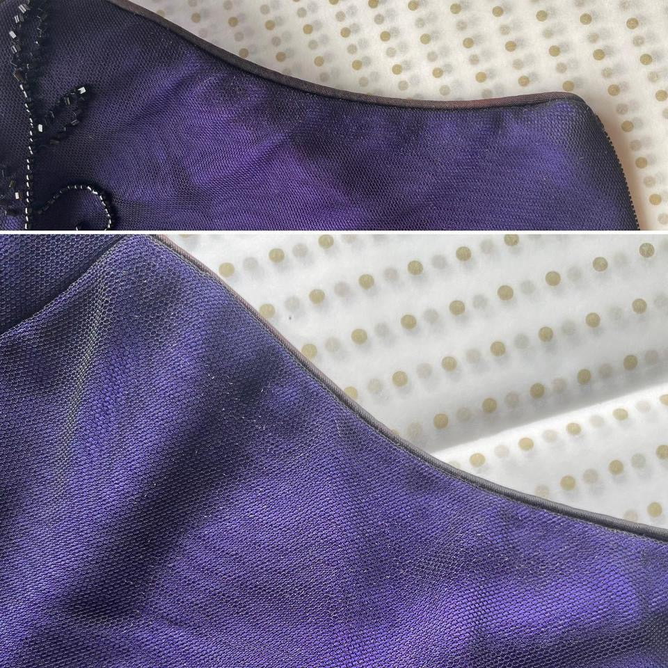 Purple stretch beaded evening dress uk 12-14