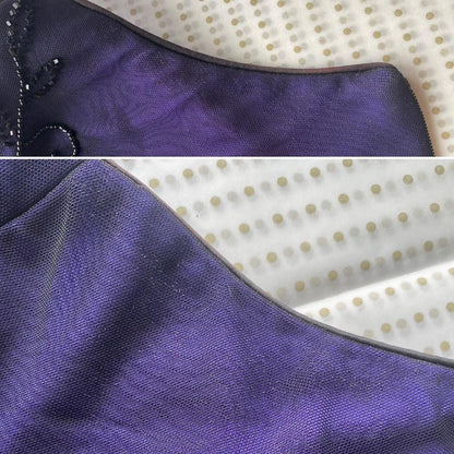 Purple stretch beaded evening dress uk 12-14