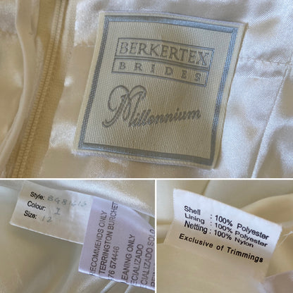 Berkertex ivory beaded wedding dress uk 12