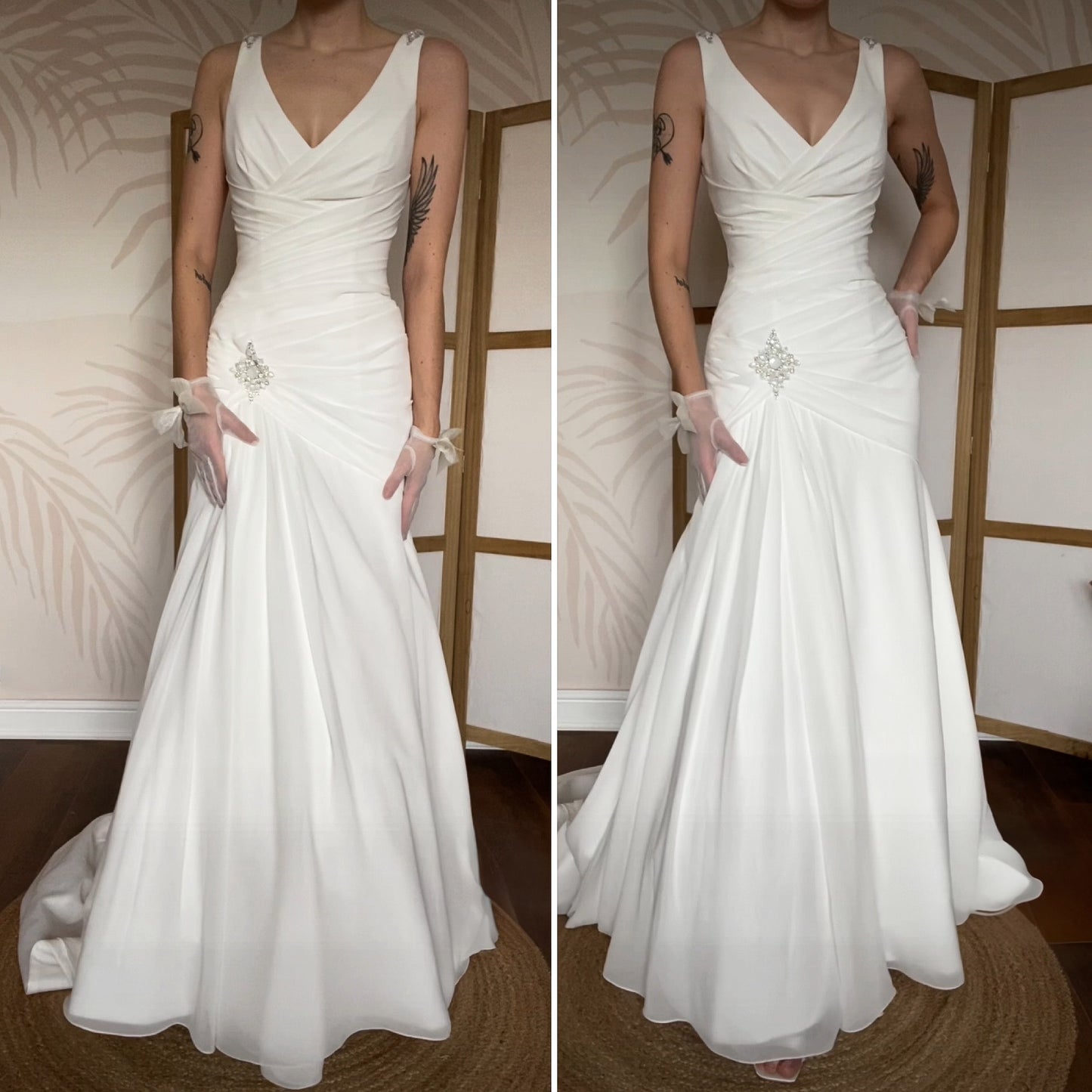 White Ellis fit & flare wedding gown UK 12