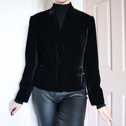 Laura Ashley pinstripe velvet jacket UK M