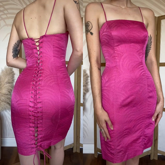 John Charles lace up back mini dress UK 10