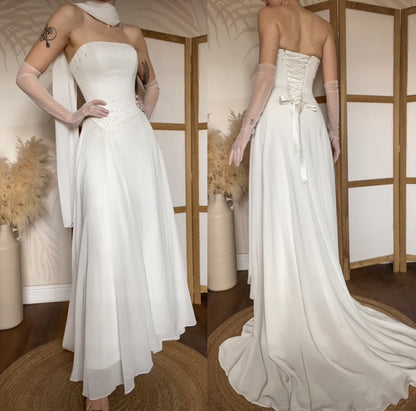 Maggie Sottero white strapless wedding dress & shawl uk 6-8