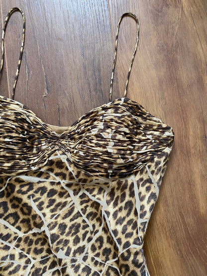 Dusk leopard print evening dress UK 10