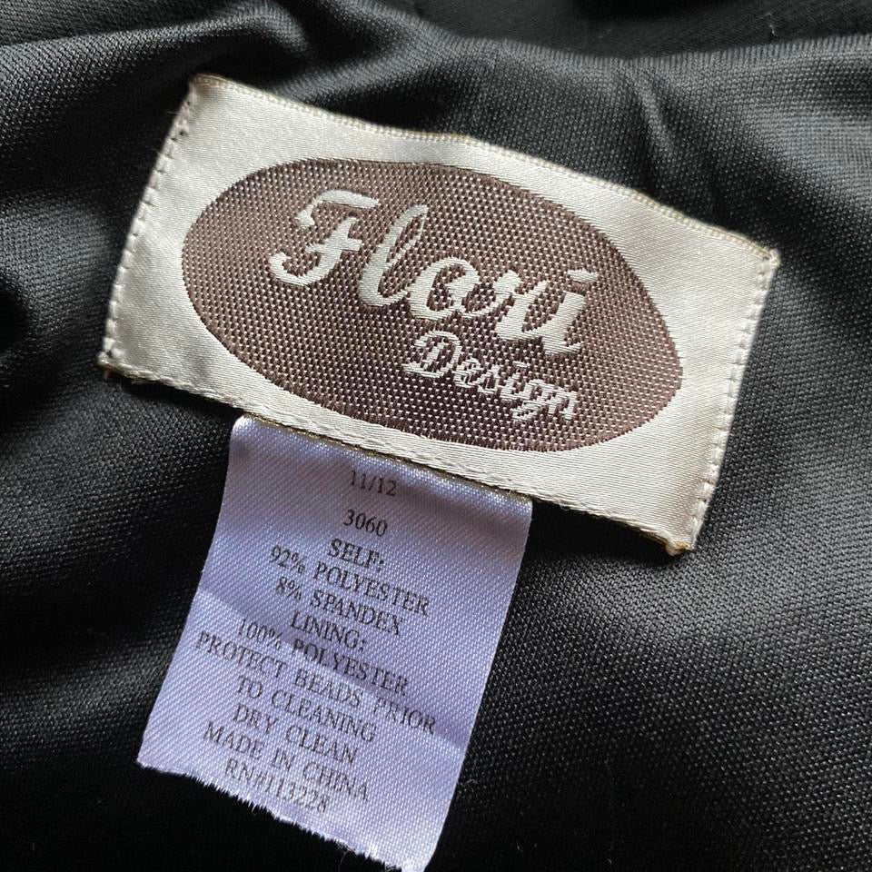 Black stretch open back evening gown UK 12-14