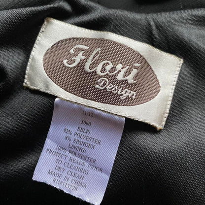 Black stretch open back evening gown UK 12-14