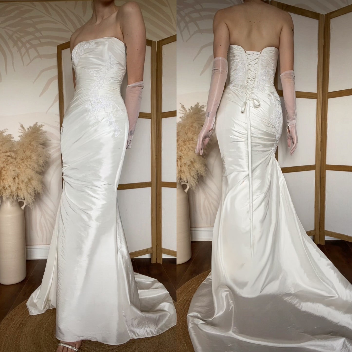 Maggie Sottero ivory strapless wedding gown uk 10