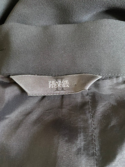 Black Frilly Hem Leg Slit Maxi Skirt UK 10