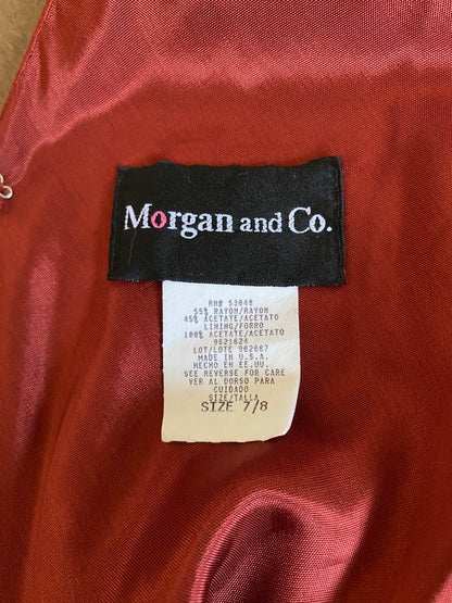 Morgan & Co red satin evening dress uk 10