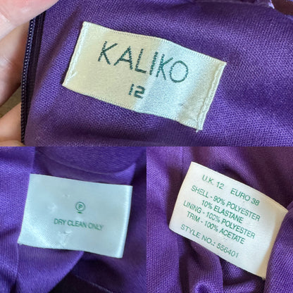 Purple velvet stretch evening dress uk 12