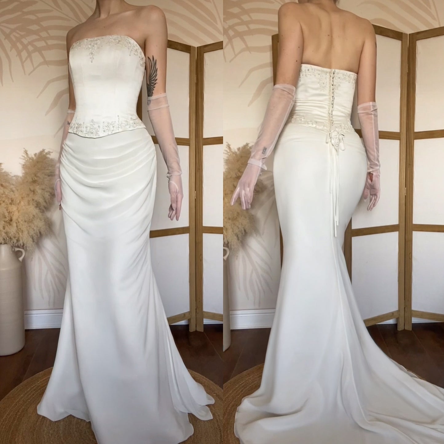 Ivory strapless Sincerity Bridal wedding dress uk 12