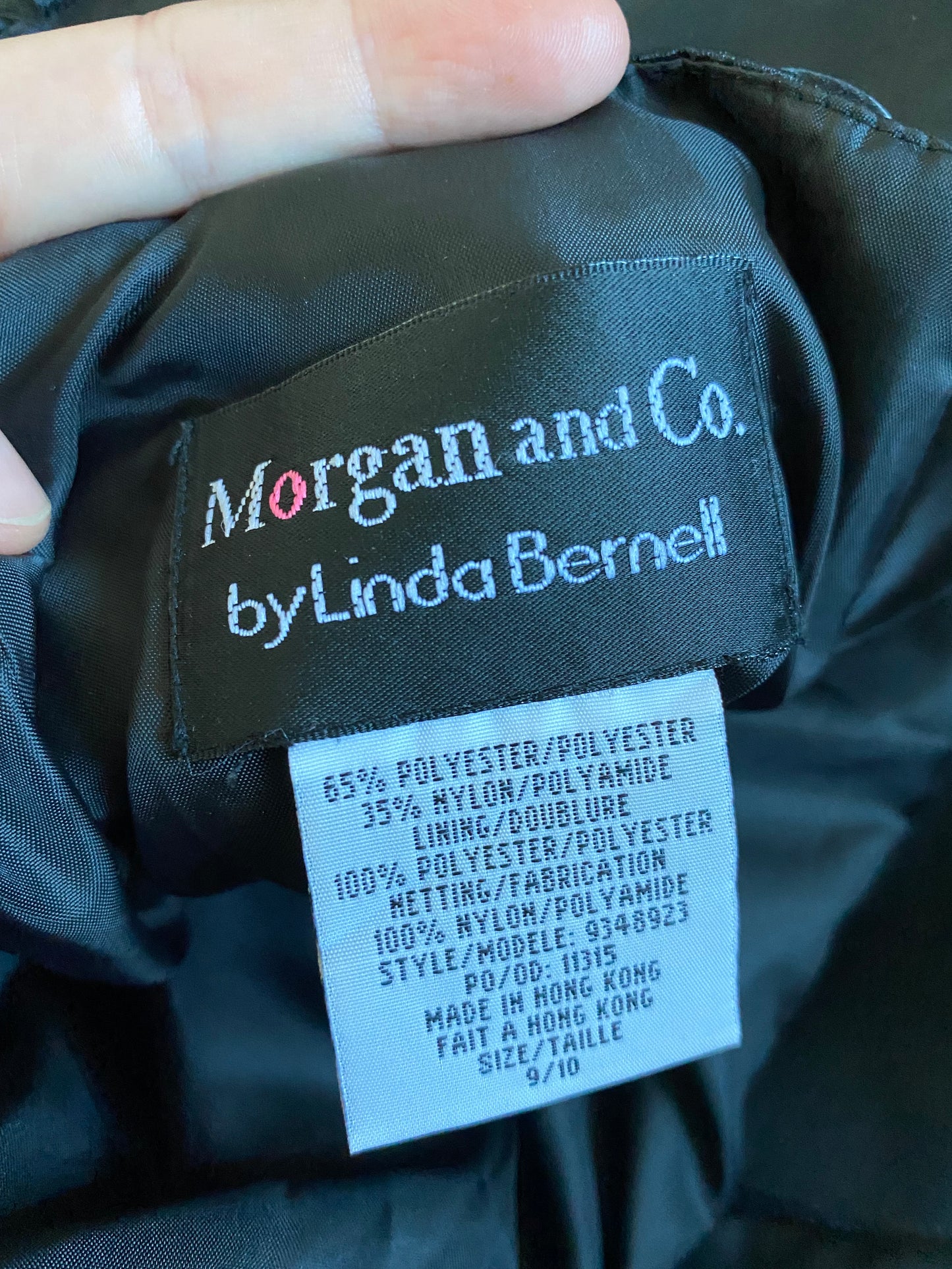 Black Morgan & Co strapless a-line gown UK 10