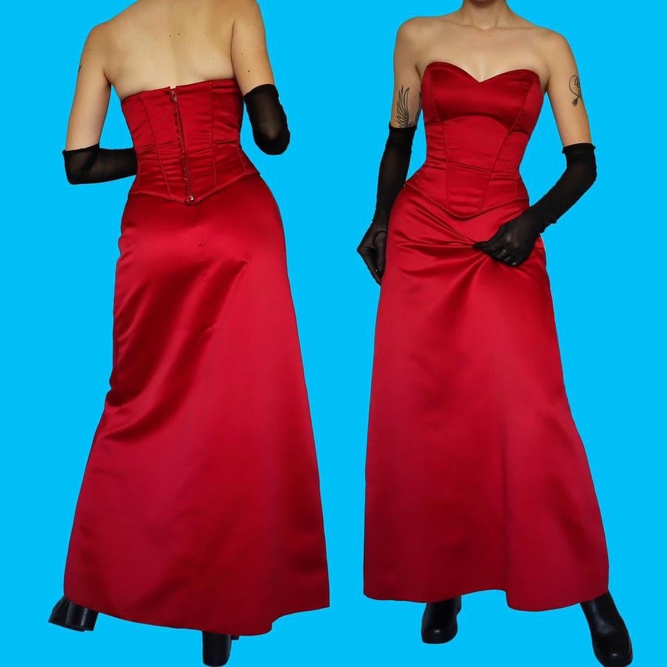 Red Hilary Morgan 2 piece evening set UK 10-12