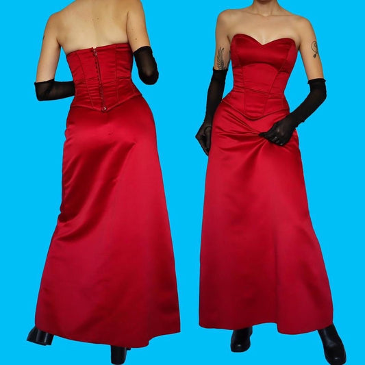 Red Hilary Morgan 2 piece evening set UK 10-12