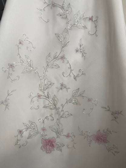 Dante ivory floral a-line wedding dress uk 14