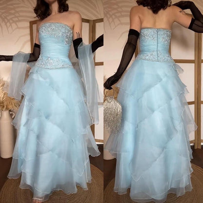 Ice blue 3-piece prom set uk 8