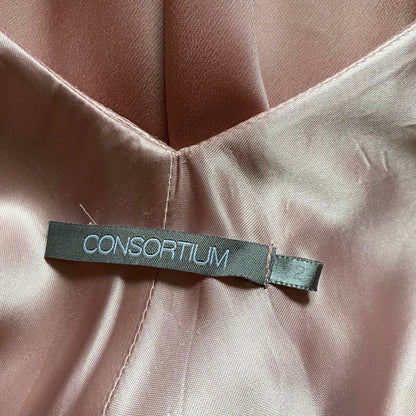 Dusky pink chiffon evening gown UK 10