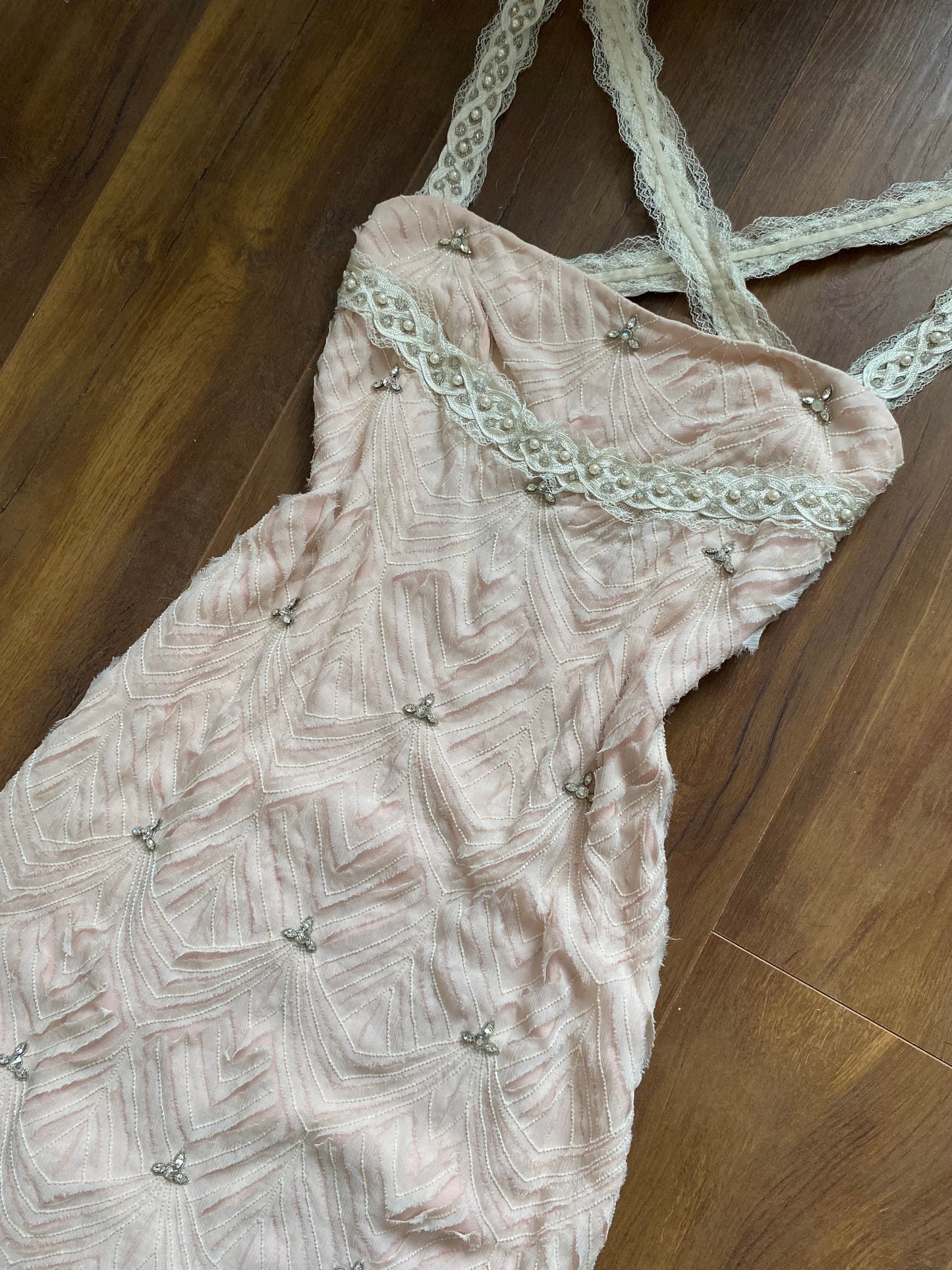 Patric Casey light pink silk evening dress uk 12