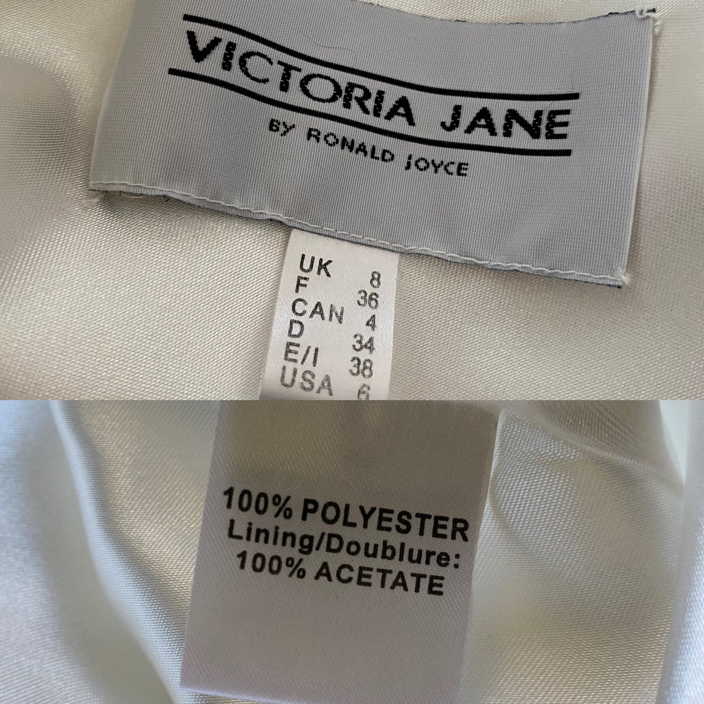 White Victoria Jane chiffon wedding dress UK 6