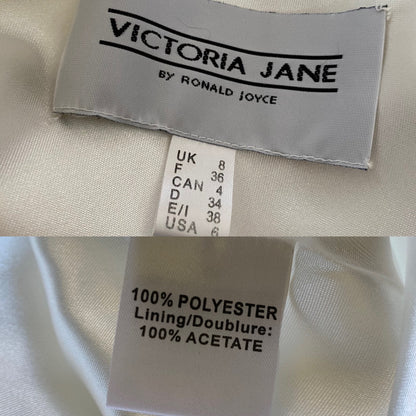 White Victoria Jane chiffon wedding dress UK 6