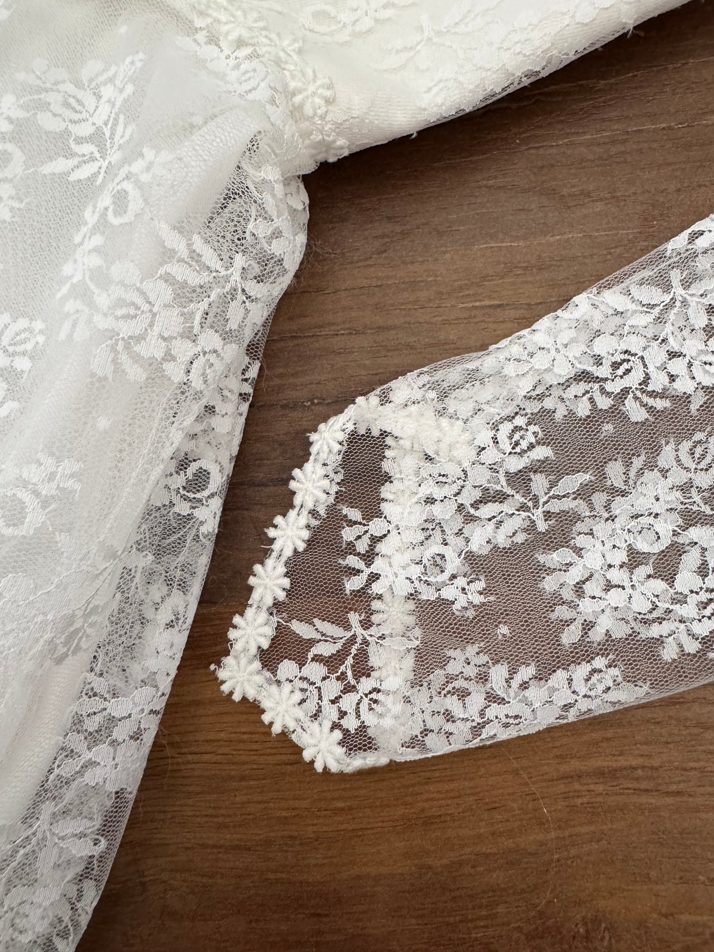 Pronuptia PETITE vintage white lace long sleeve wedding dress uk 8