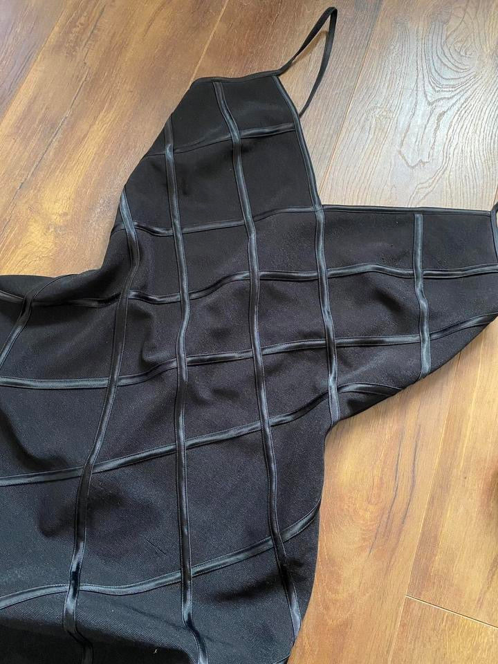 Joseph Ribkoff black stretch sheer detail evening dress uk 16