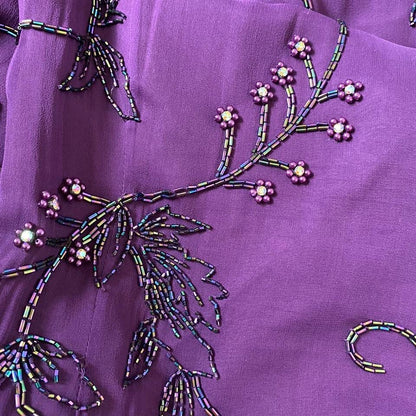 YVE London 100% silk beaded dress UK 12