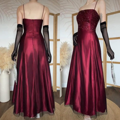 Blondie Nites dark red beaded a-line prom dress uk 12