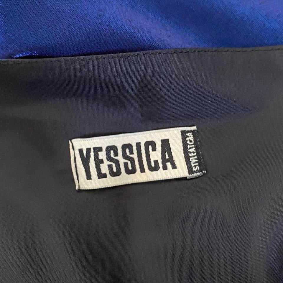 Electric blue silky slip dress UK 8