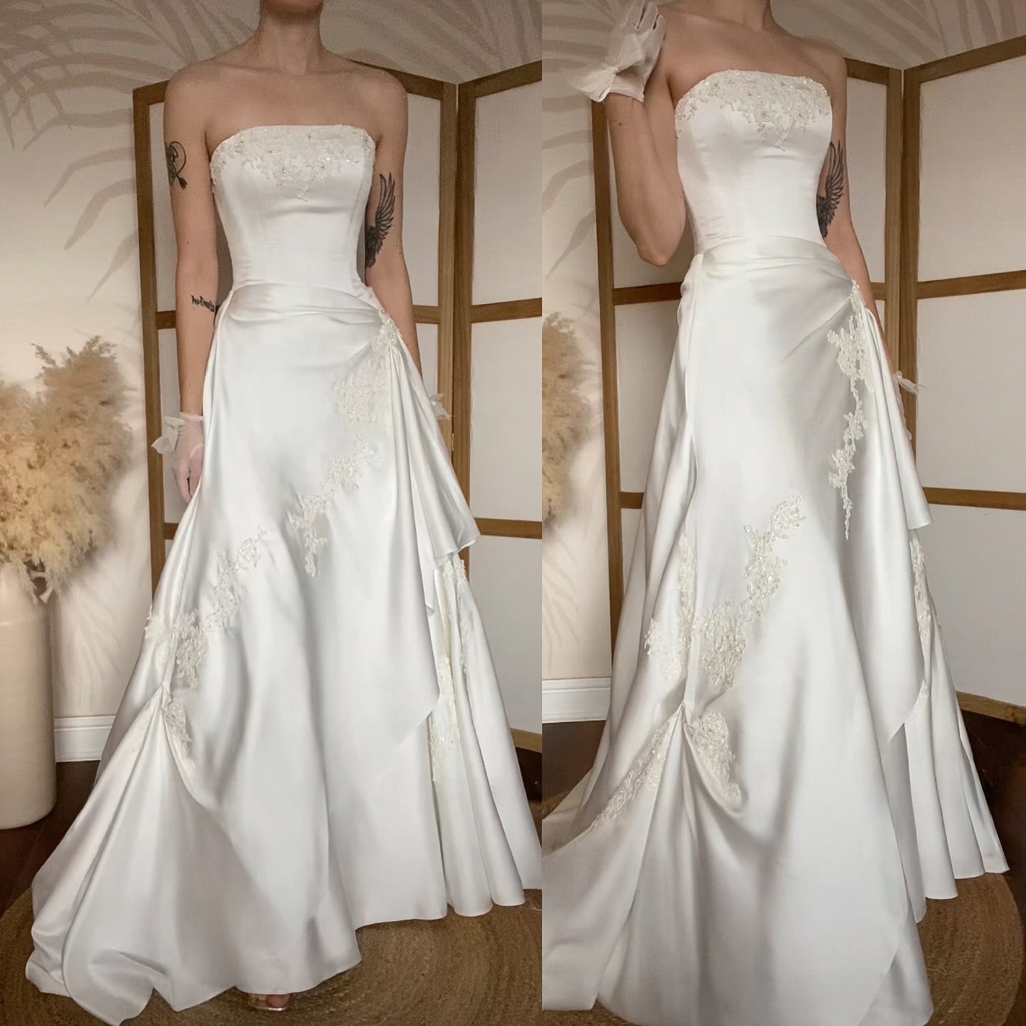 Maggie Sottero Couture white strapless wedding dress uk 8-10