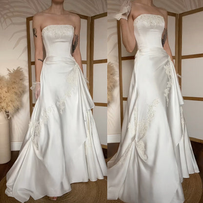 Maggie Sottero Couture white strapless wedding dress uk 8-10