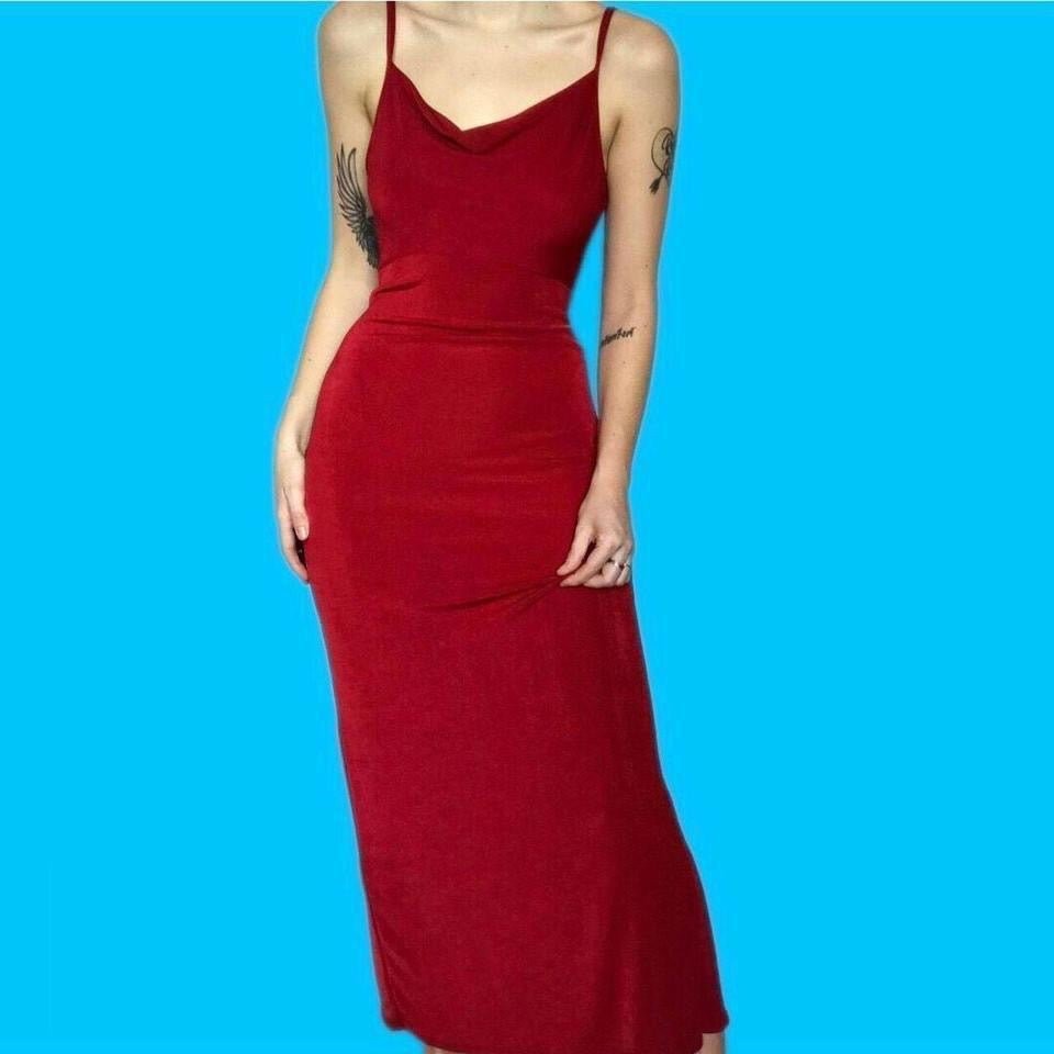 Vintage Ann Summers red stretch slip dress UK 10-12 & 14-16