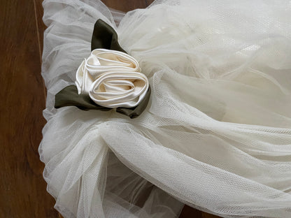 Dreamy vintage Ellis ivory satin wedding dress uk 14