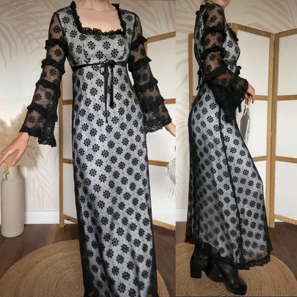 Simon Ellis 60s black & white long sleeve dress uk 10