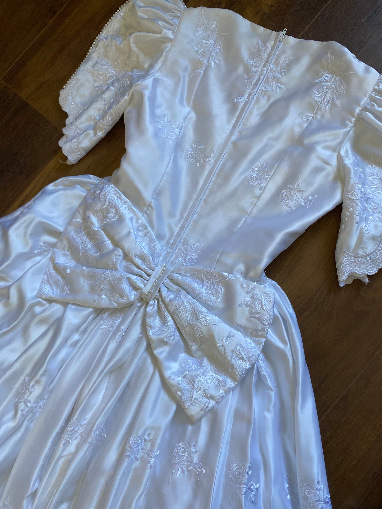 White Joel Peters 80s lace wedding dress uk 8-10