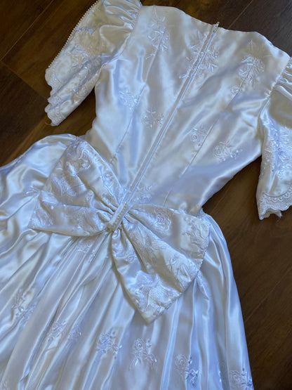 White Joel Peters 80s lace wedding dress uk 8-10