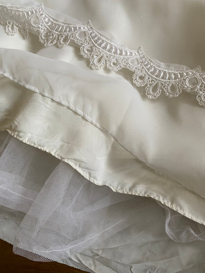 White 70s lace flared sleeve wedding dress uk 10-12