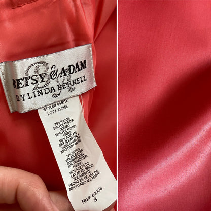 Betsy & Adam coral evening prom dress uk 6-8 & 8-10 available