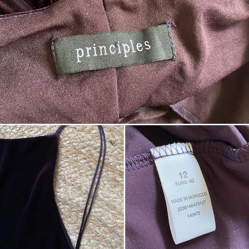 Purple velvet stretch low back evening dress & jacket UK 12