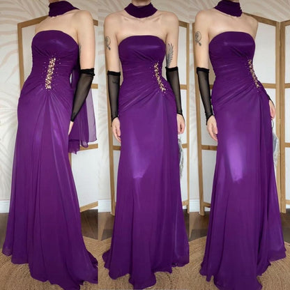 Goya purple strapless prom dress uk 12 available
