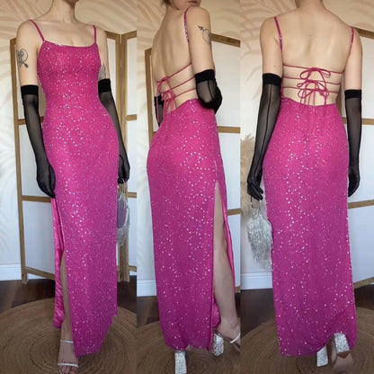 Aftershock 100% silk pink beaded evening dress uk 10