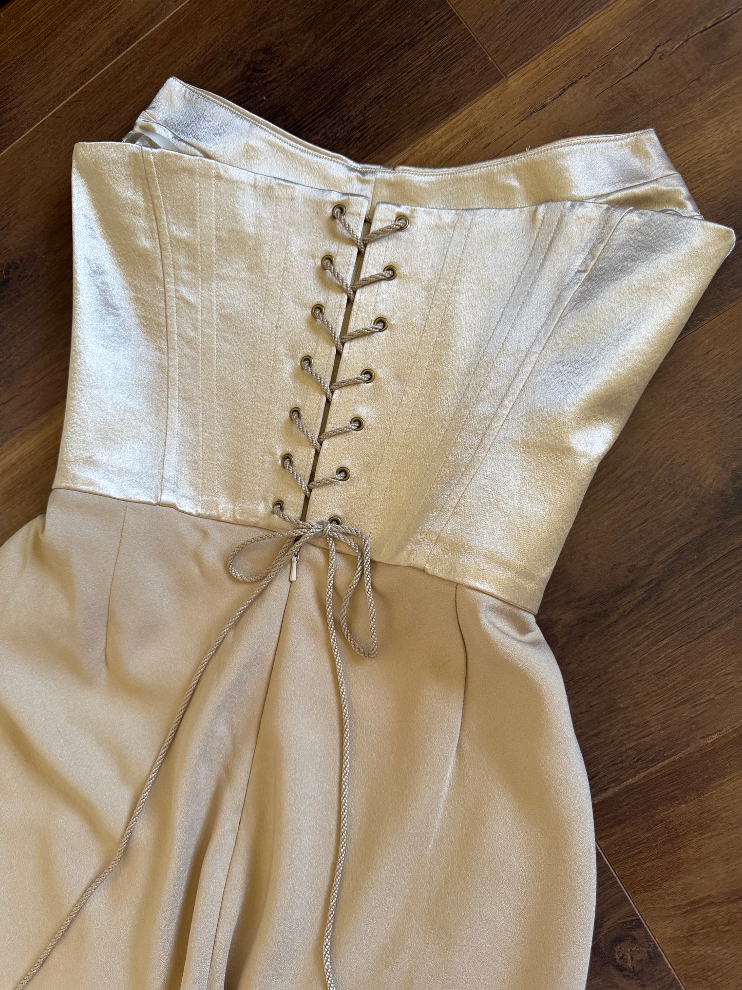 Gold Dawn Stretton corset evening dress UK 12